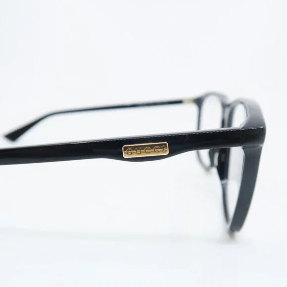Gucci GG0332O 001 54mm Solid Black Gloss Acetate,New Men's Eyeglasses.